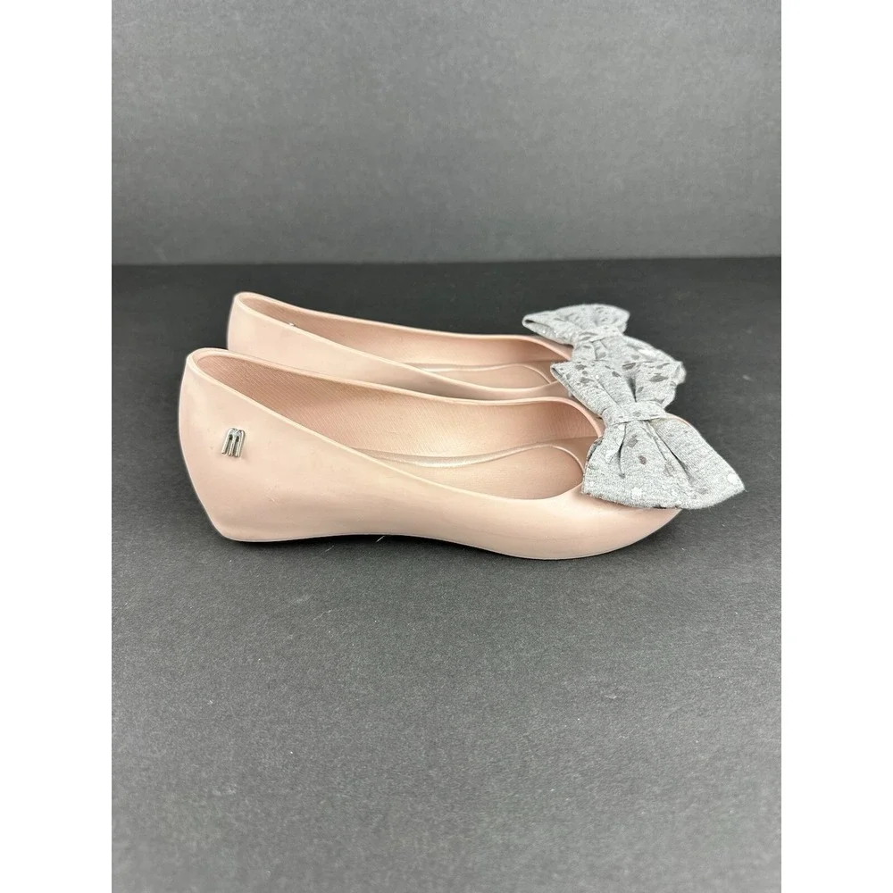 Mini Melissa Girls Shoes Pink Size 2 Grey Bow Jellies Ultra girl Sweet‎ III